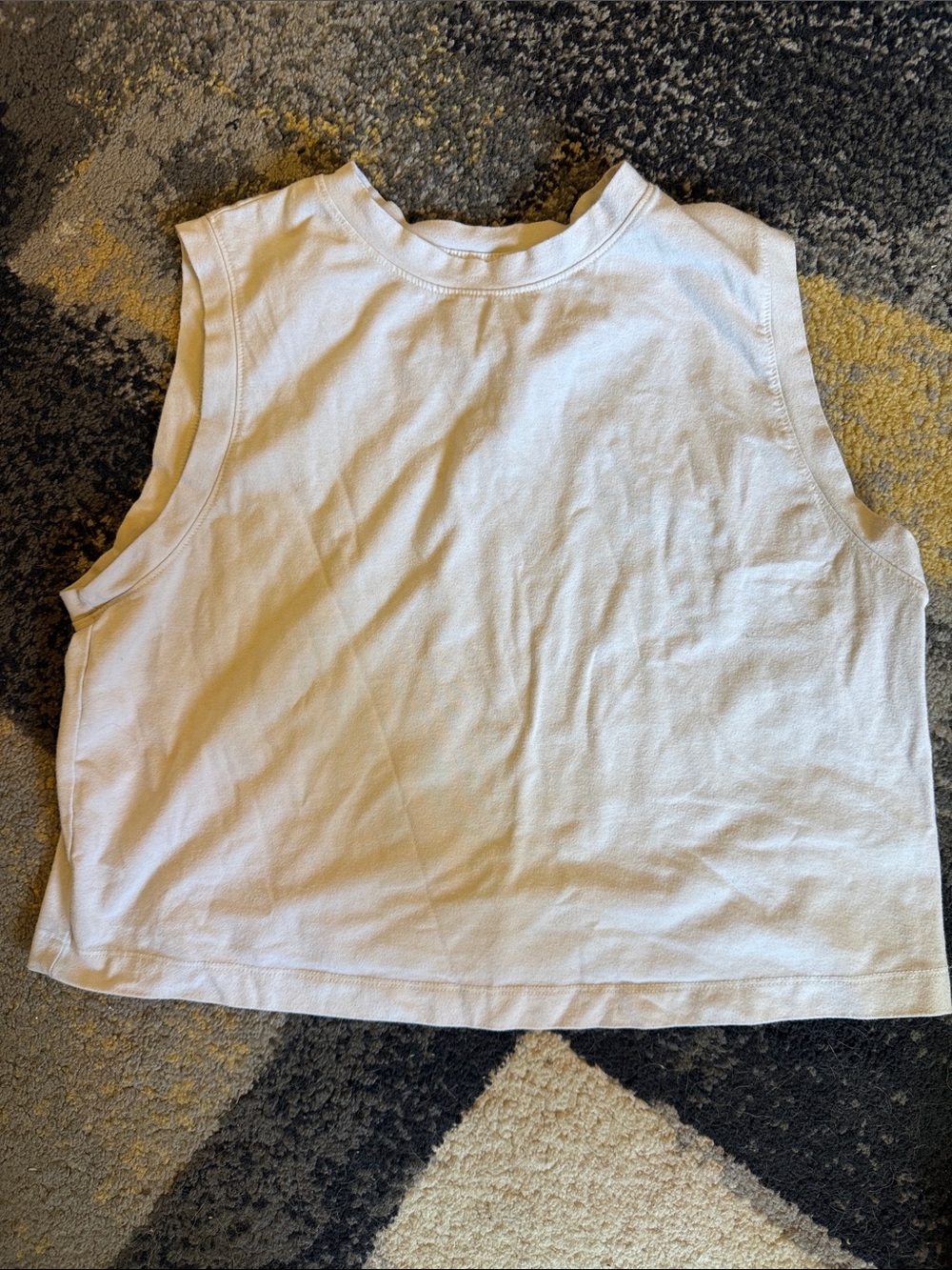 a new day White Cropped Muscle Tank